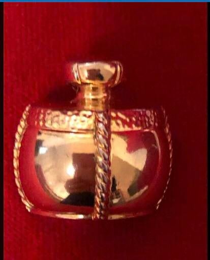 YVes Saint Laurent Parfum Pin Broche Goud Verguld Vintage, 4 tot 7 cm, Gebruikt, Ophalen of Verzenden, Goud