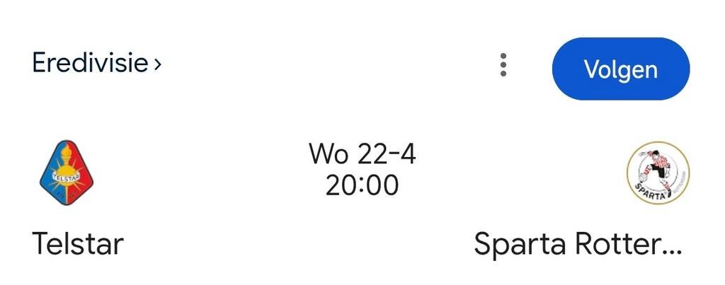 Telstar - Sparta (22-04-26) 2 tickets, Losse kaart, Twee personen, April