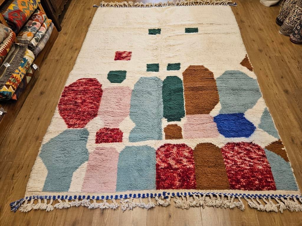 Handgeknoopt oosters tapijt berber Beni Mrirt 293x210, Info@SlatsAntiek.nl, Crème, Vof Slats Antiek, Ophalen of Verzenden