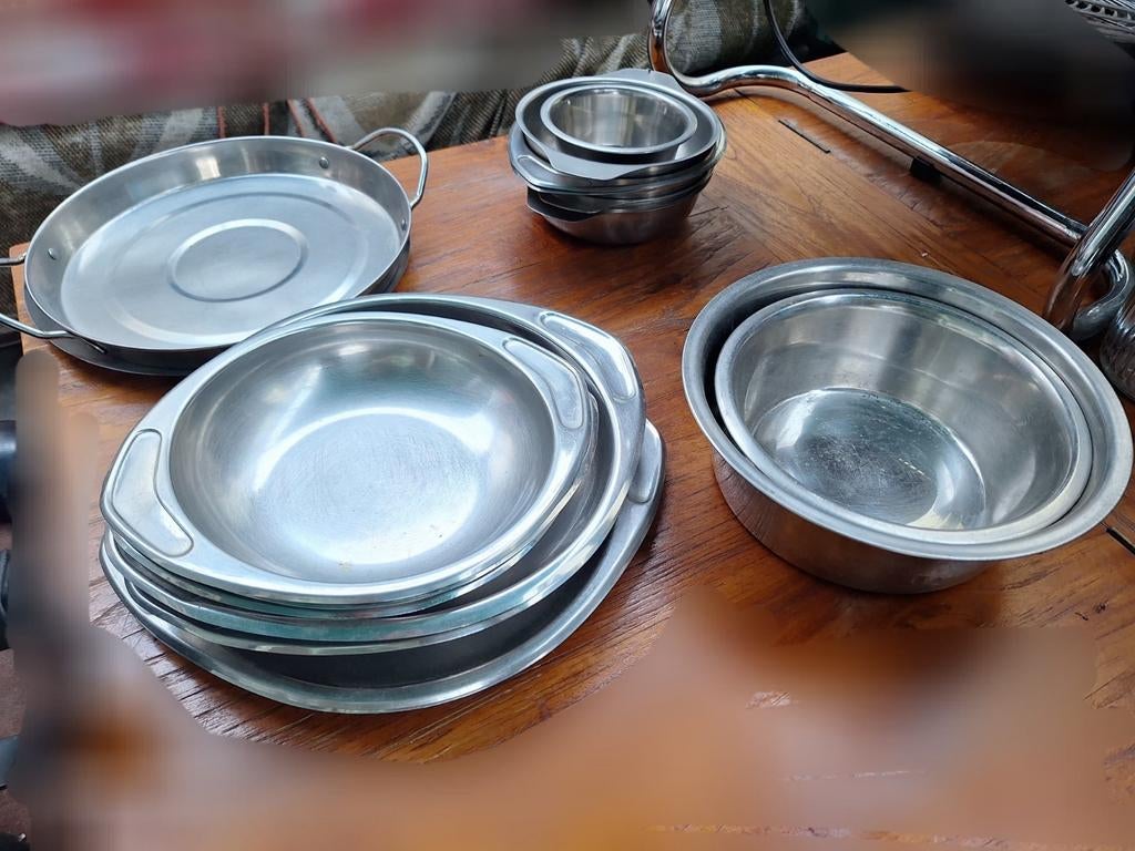 Diverse RVS schaaltjes en bakjes voor de Horeca, Ophalen, Gebruikt