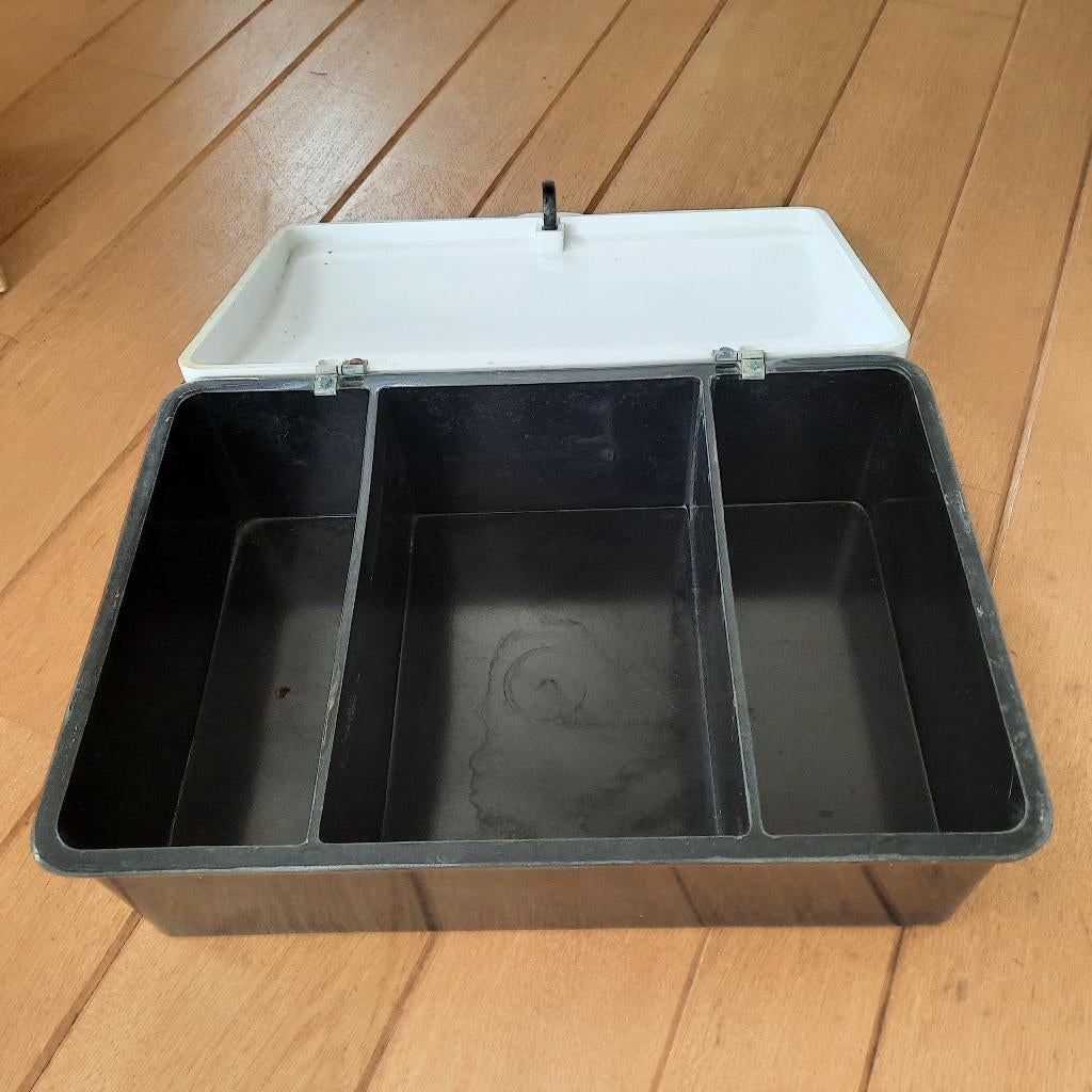 Vintage Retro bakeliet medicijn badkamer kastje - zwart wit, Ophalen of Verzenden, Huis en Inrichting