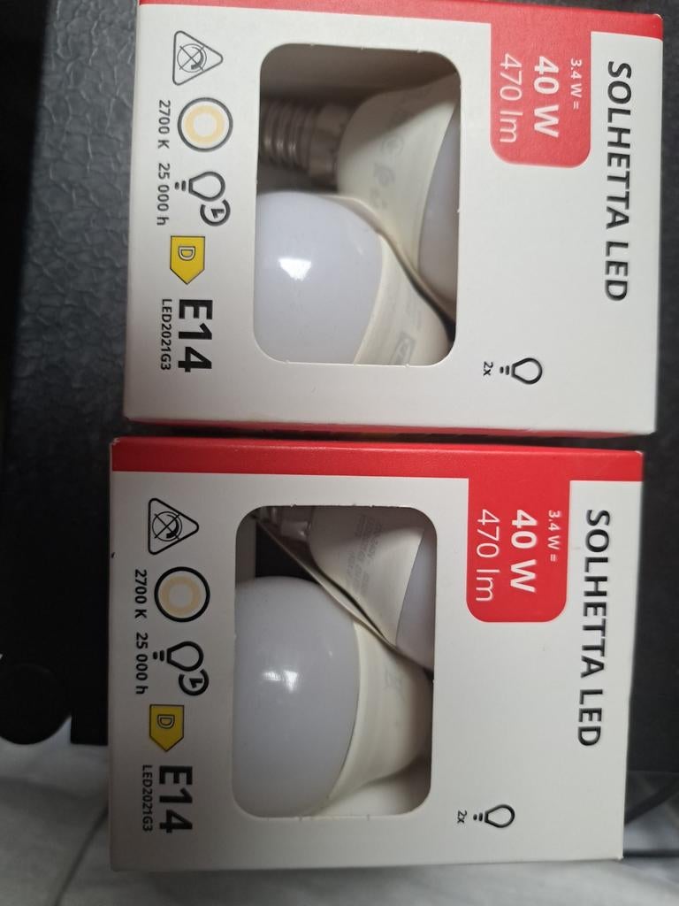 2x IKEA SOLHETTA LED lampen E14, Ophalen of Verzenden