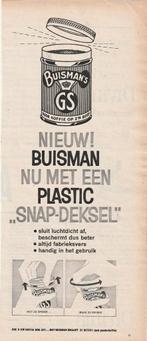 Retro reclame 1962 Buisman's koffie snap deksel, Verzamelen, Verzenden, Overige typen