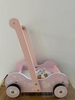 Houten loopwagen (roze) met blokjes, Kinderen en Baby's, Speelgoed | Houten speelgoed, Ophalen, Zo goed als nieuw, Duw- of Trekspeelgoed