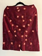 Rok Julien Le Roy van bordeaurode zijde met bloemen maat 38, Maat 38/40 (M), Ophalen of Verzenden, Zo goed als nieuw, Knielengte