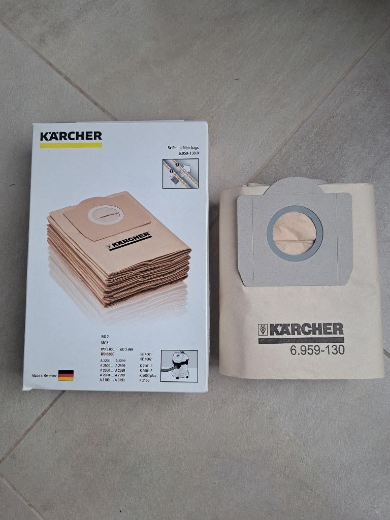 Te koop: 5 stuks nieuwe stofzuigerzakken, Kärcher 6.959.130, Ophalen of Verzenden, Nieuw, Overige typen