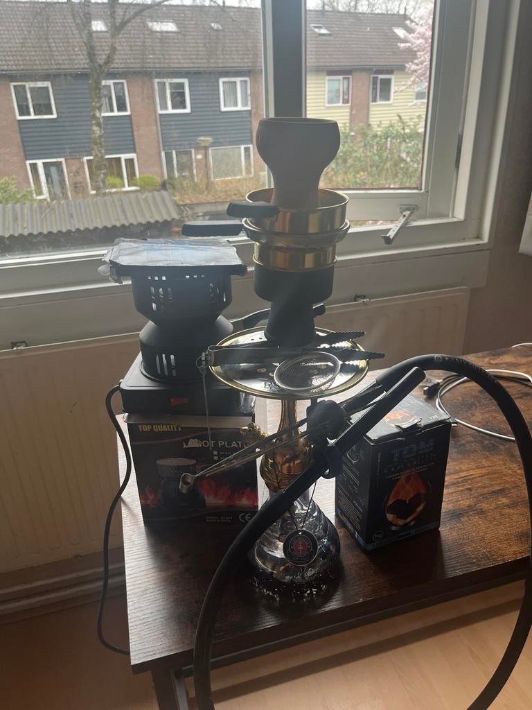 Amy Deluxe Shisha Compleet + Kolenbrander Set, Ophalen, (Water)pijp