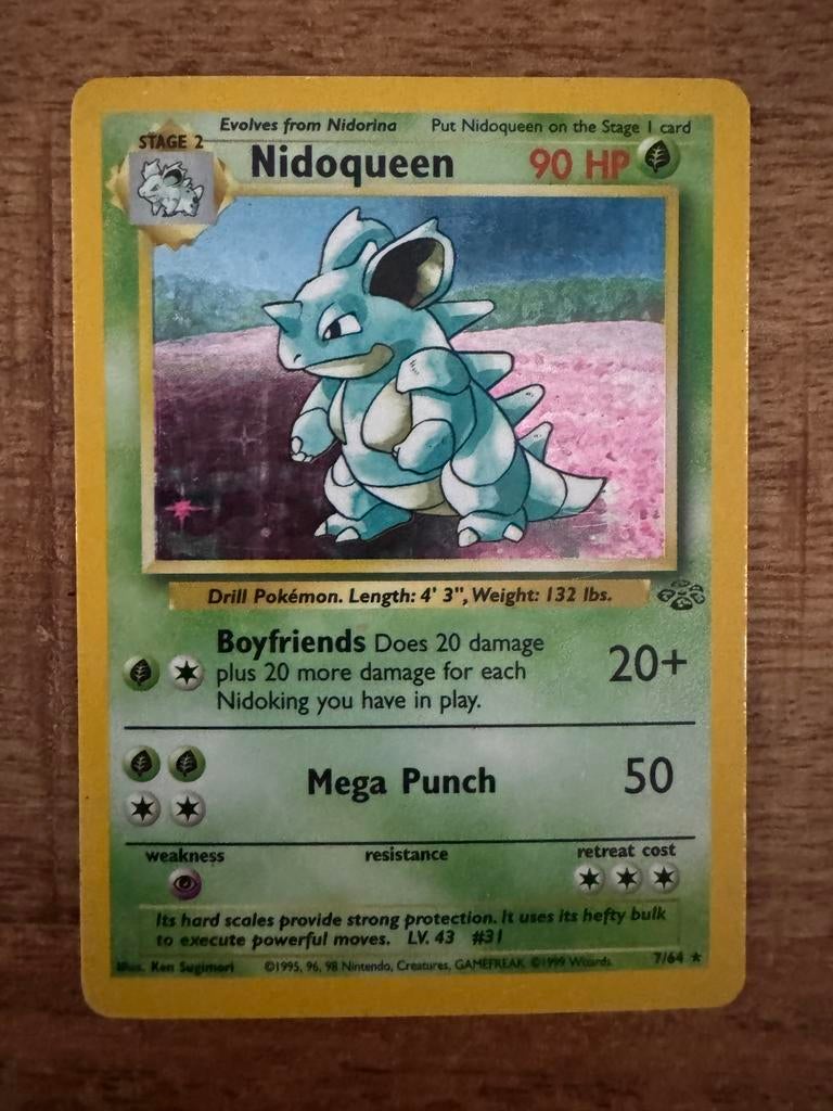 Pokémon Nidoqueen kaart 7/64, Ophalen of Verzenden, Gebruikt, Losse kaart