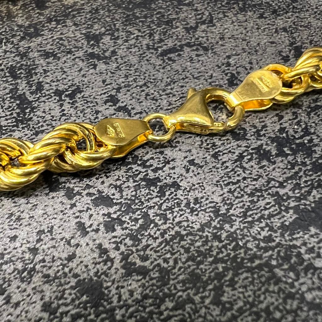 18 karaat gouden ketting rope schakel italy, Ophalen of Verzenden, Nieuw, Goud