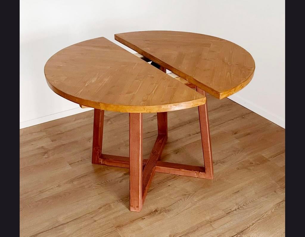 Ronde ongebruikte uitschuifbare vissengraat eettafel, Huis en Inrichting, Tafels | Eettafels, Ophalen, Rond, Nieuw, 100 tot 150 cm