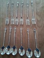 6 apostelen  lepeltjes  en 6 vorkjes  voor 35.00euro, Antiek en Kunst, Ophalen