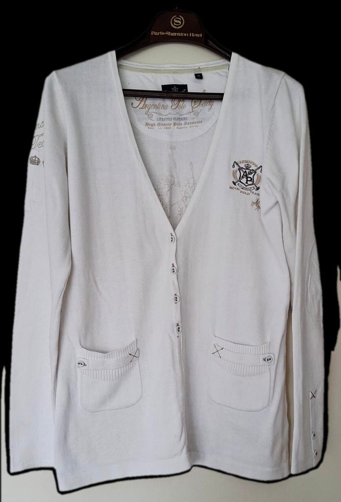L'ARGENTINA POLO SOCIETY VEST WIT MAAT VALT ALS L, Ophalen, Zo goed als nieuw, Wit