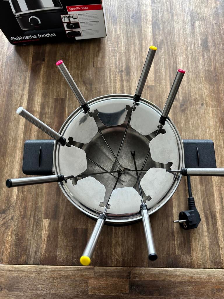 Tefal Elektrische fondue set met vorkjes, Ophalen, Zo goed als nieuw, Elektrisch, Fondueset