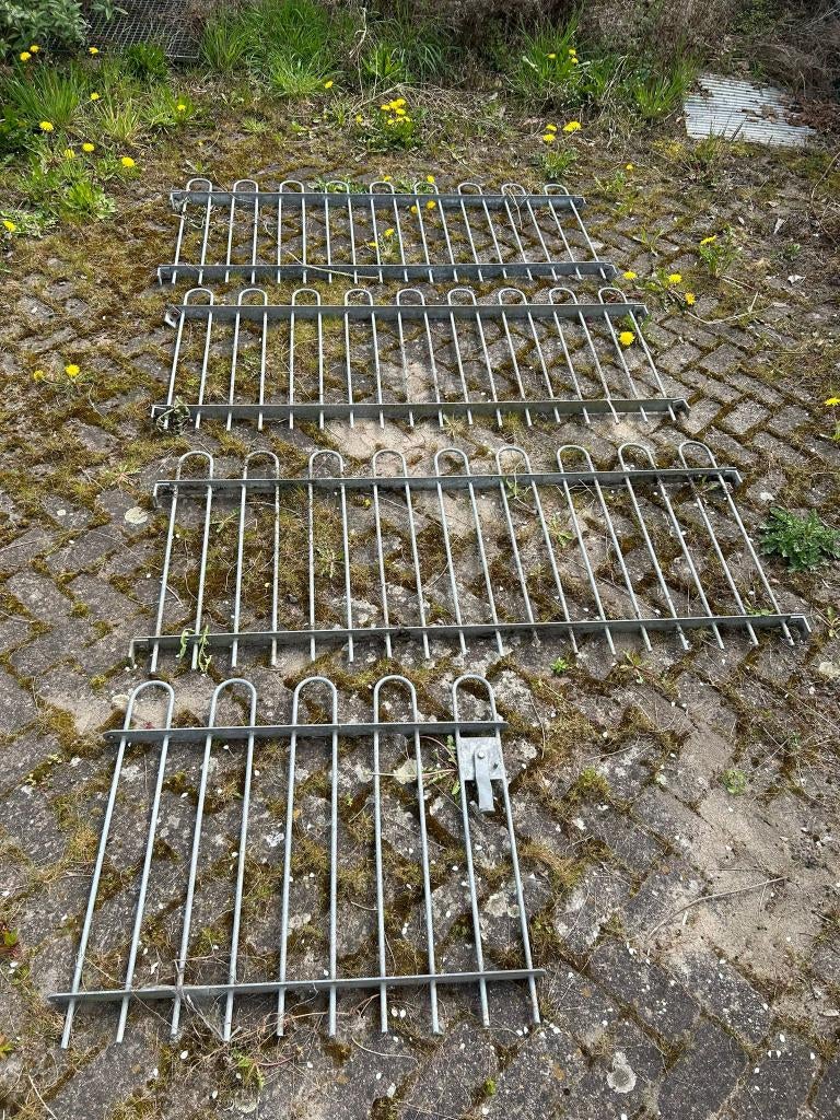 Stalen hekwerk, Ophalen, Met poort, Gebruikt, Sierhekwerk