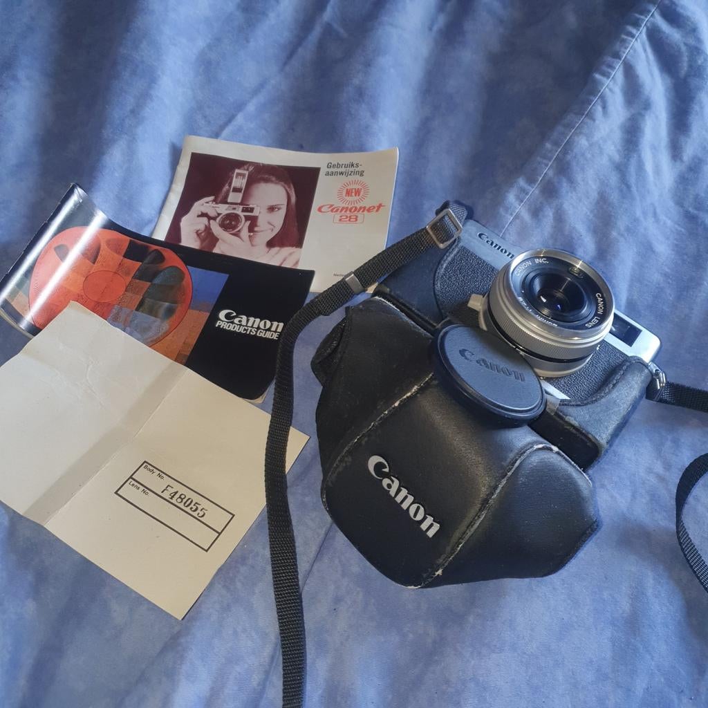 Zeldzame Canon Canonet 28 Vintage Camera – Complete Set, Audio, Tv en Foto, Fotocamera's Analoog, Ophalen of Verzenden, Zo goed als nieuw