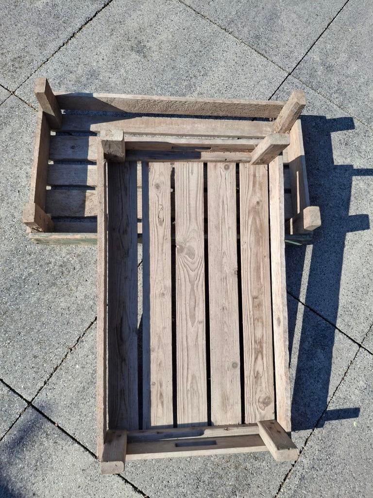 2 Decoratieve Bloembollenkisten - 70x43cm, Gebruikt, Minder dan 30 cm, Ophalen of Verzenden, Balkon