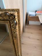 Vintage spiegel met gouden barok lijst, Minder dan 50 cm, Gebruikt, Ophalen of Verzenden, Minder dan 100 cm