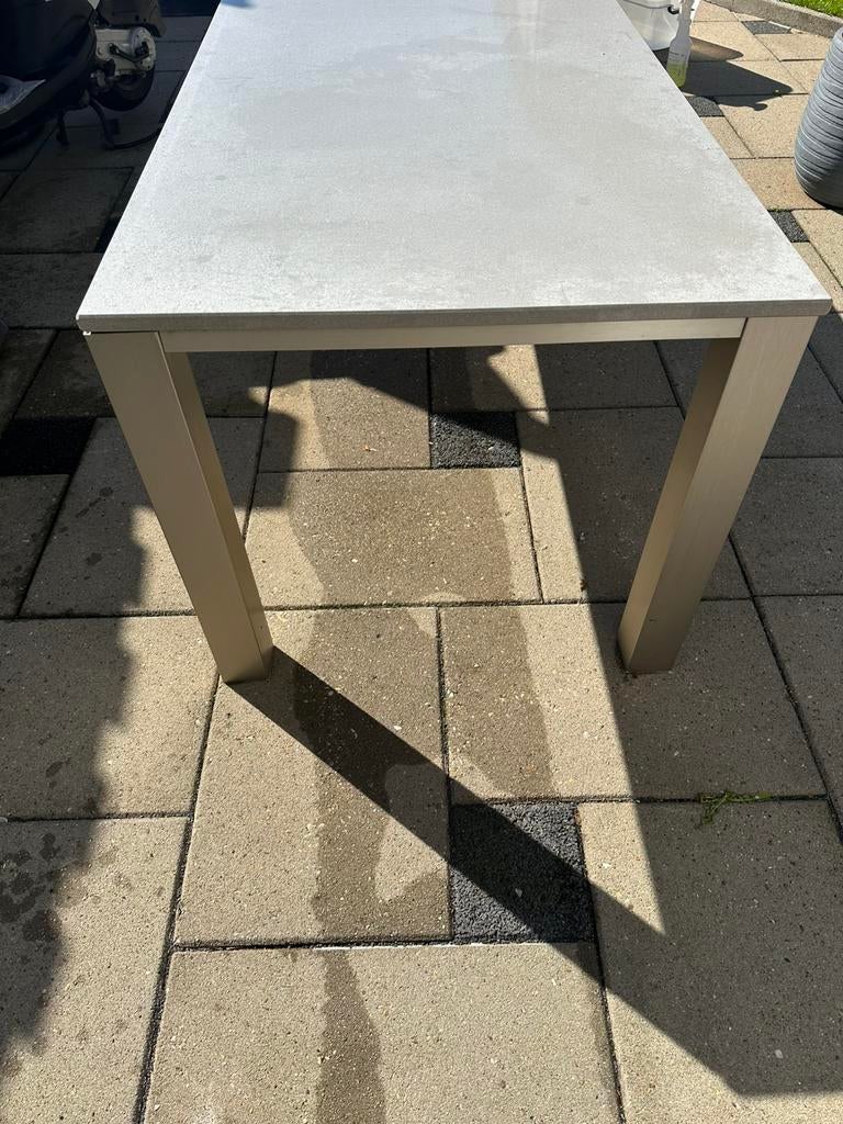 Tuintafel van Graniet, Ophalen, Gebruikt, Rechthoekig, Rvs