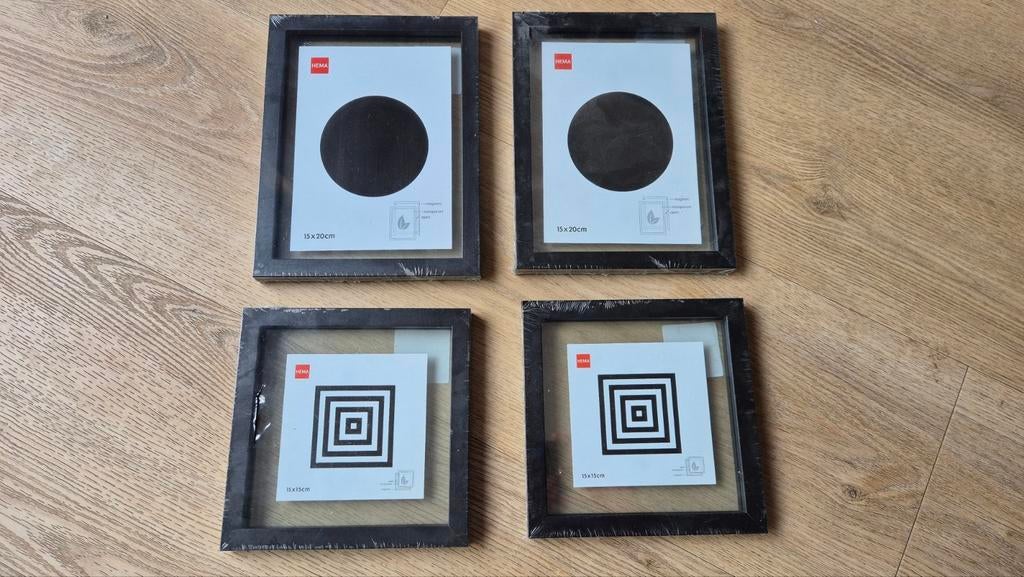 4x Hema fotolijst hout zwart - Nieuw in verpakking, Ophalen of Verzenden, Nieuw