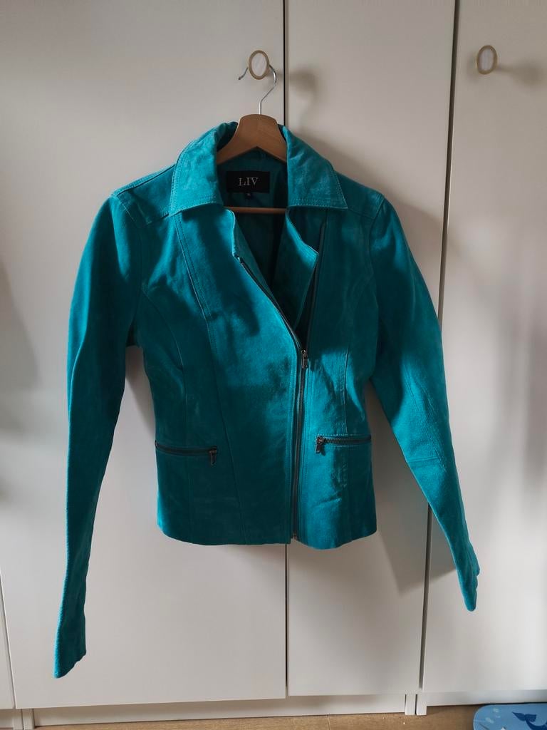 Leren / suède jack of jasje, Blauw, Nieuw, Ophalen of Verzenden, Maat 36 (S)