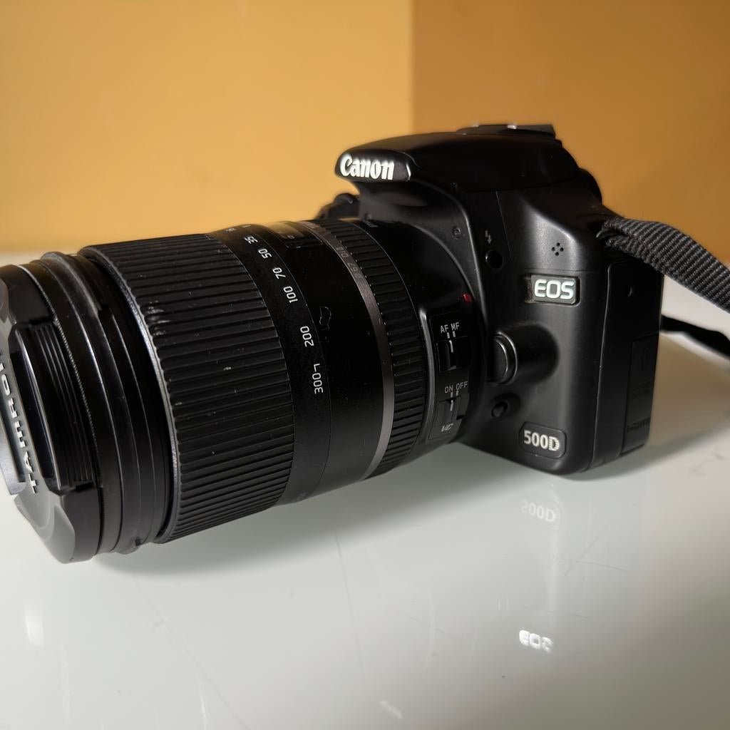 Canon EOS 500D + Canon EF-S 18-55mm lens + Tamron 16-300mm, Ophalen of Verzenden, Zo goed als nieuw