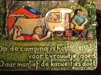 Nostalgie, bord, tegel, camping, jaren 70, Ophalen of Verzenden