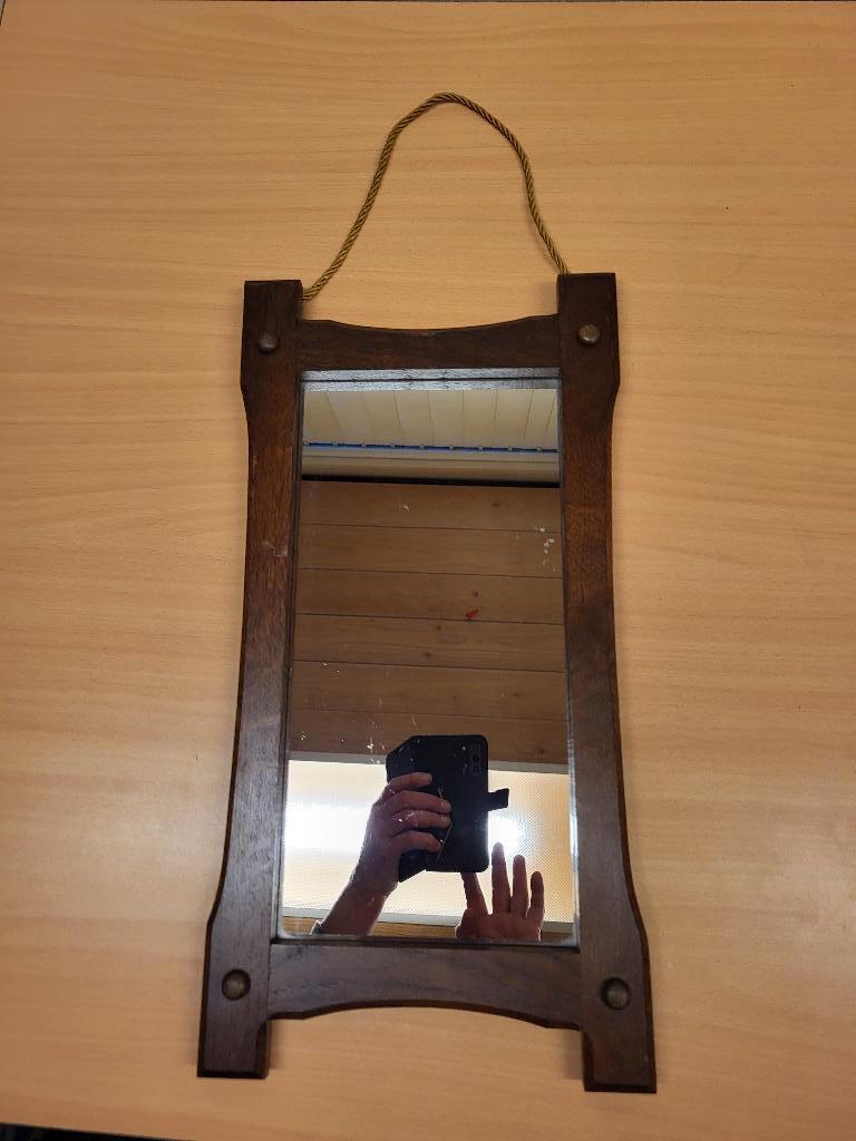 Eiken spiegel., Huis en Inrichting, Woonaccessoires | Spiegels, Minder dan 50 cm, Gebruikt, Ophalen of Verzenden, Minder dan 100 cm