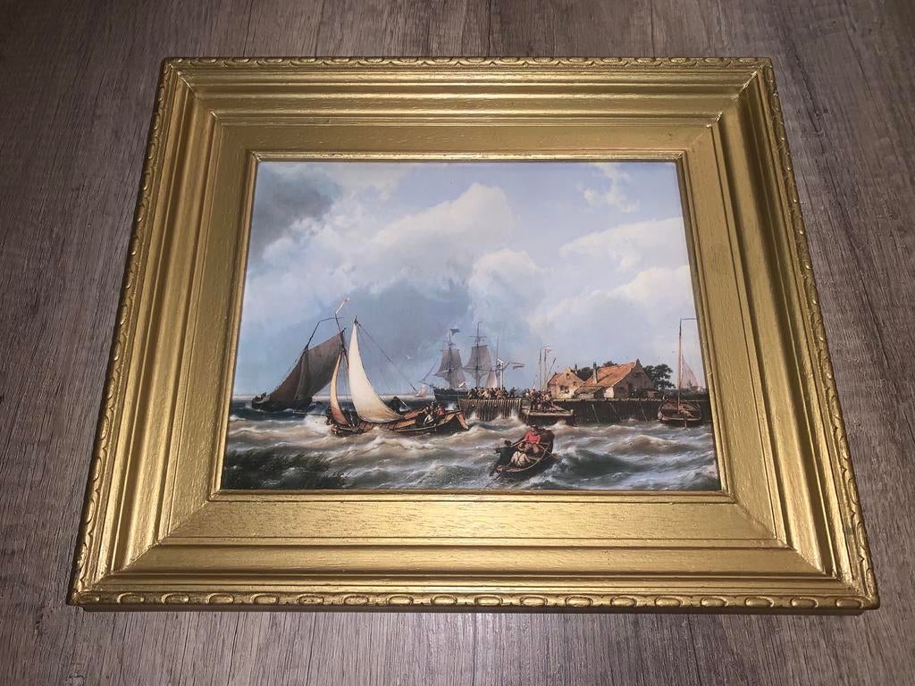 Maritieme print van Hermanus Koekkoek Jr. (1836-1909)., Antiek en Kunst, Kunst | Schilderijen | Klassiek, Ophalen of Verzenden