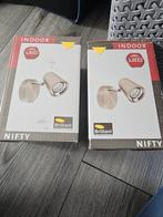 2x Nieuwe Brilliant Nifty LED Binnenwandlampen - Warm Wit, Ophalen of Verzenden, Nieuw, Metaal, Modern, Industrieel