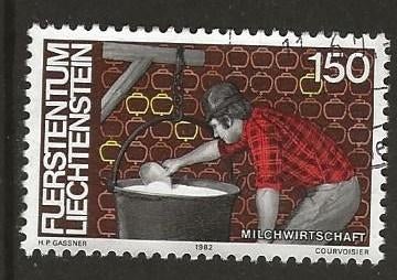 Liechtenstein 35, kaasmaker, Verzenden, Overige landen, Gestempeld