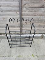 Zwart metalen schoenenrek met haken, Ophalen of Verzenden