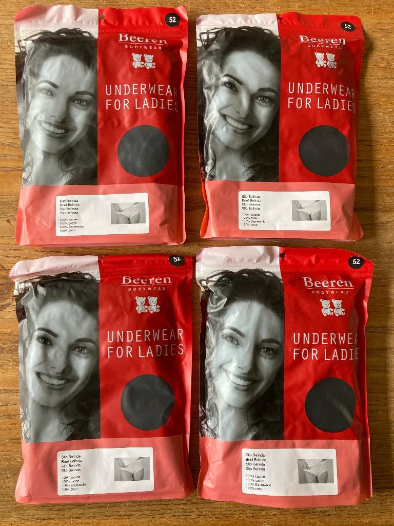 4x Beeren bodywear slip Belinda - maat 52 - zwart nieuw, Beeren, Ophalen of Verzenden, Zwart, Slip