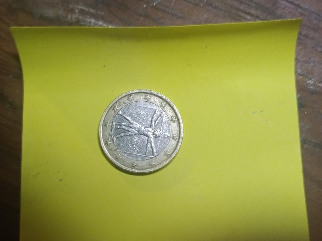 Zeldzame Italiaanse 1 Euro munt - Vitruviusman, Postzegels en Munten, Munten | Europa | Euromunten, Ophalen of Verzenden, Italië