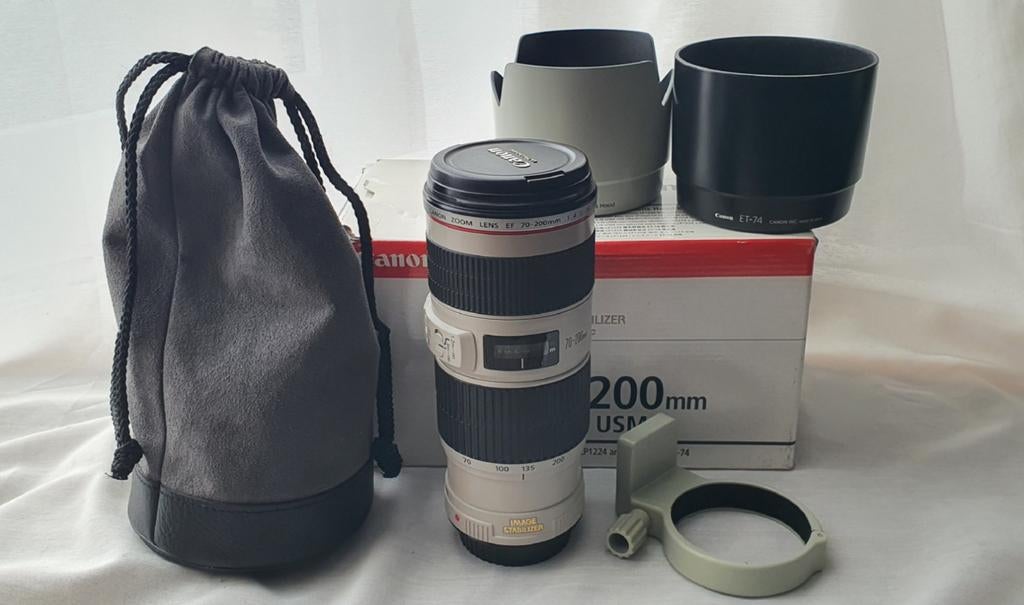 Canon EF 70-200mm f/4L IS USM + accessoires, Ophalen of Verzenden, Zo goed als nieuw, Telelens, Zoom