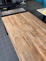INDUSTRIËLE EETTAFEL MANGOHOUT ZWART ONDERSTEL, Ophalen, Gebruikt, Overige materialen, 50 tot 100 cm