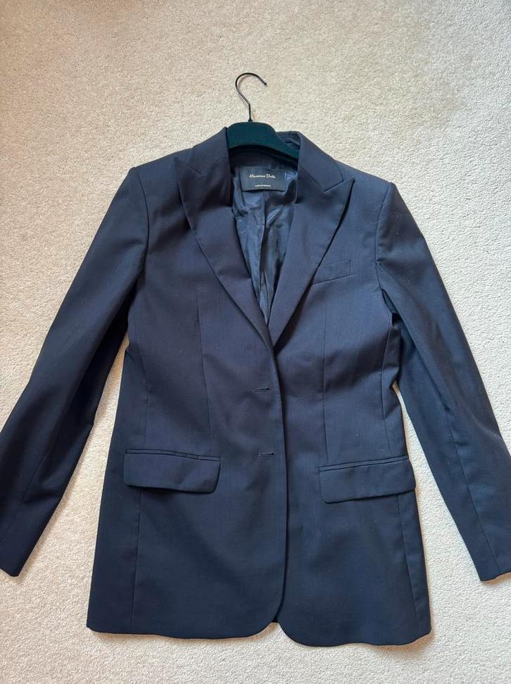 Massimo Dutti Dames Jasje - Maat 36 (S), Kleding | Dames, Jasjes, Kostuums en Pakken, Zo goed als nieuw, Jasje, Maat 36 (S), Zwart