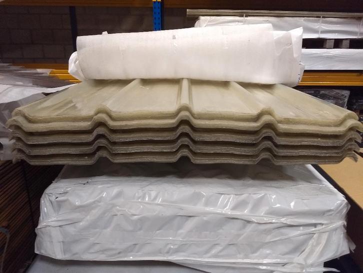 PARTIJ Nwe POLYESTER PROFIELPLATEN 200x105, Doe-het-zelf en Verbouw, Dakpannen en Dakbedekking, Nieuw, Dakplaat of Dakpanplaat