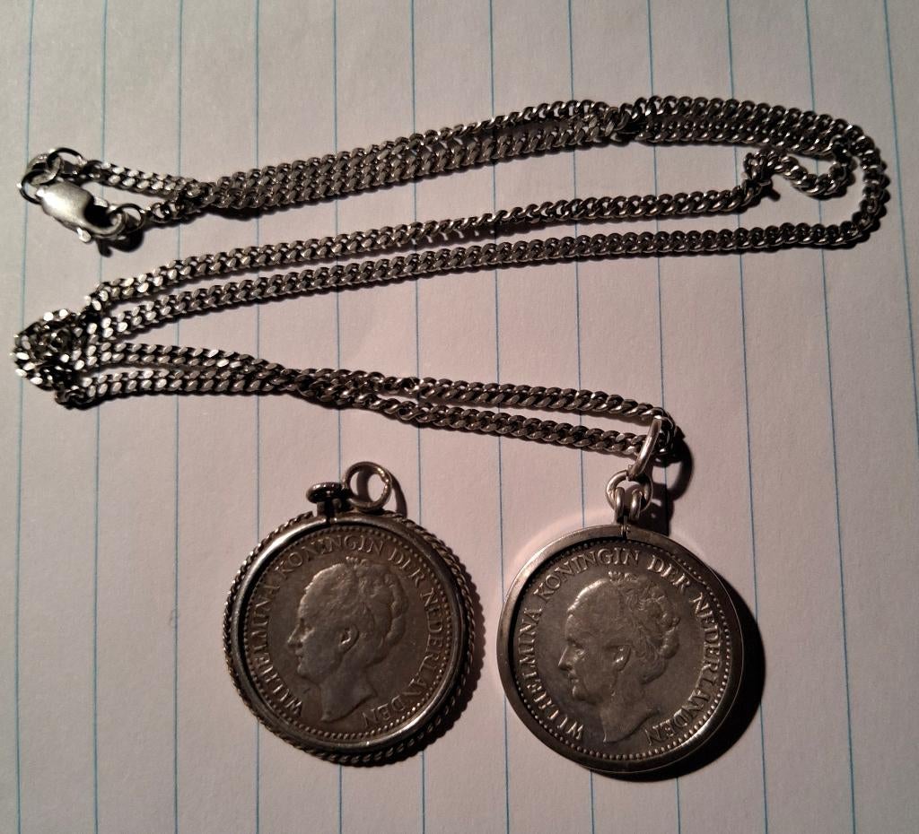 2 halve guldens 1921 en 1930, Ophalen, ½ gulden, Setje, Zilver