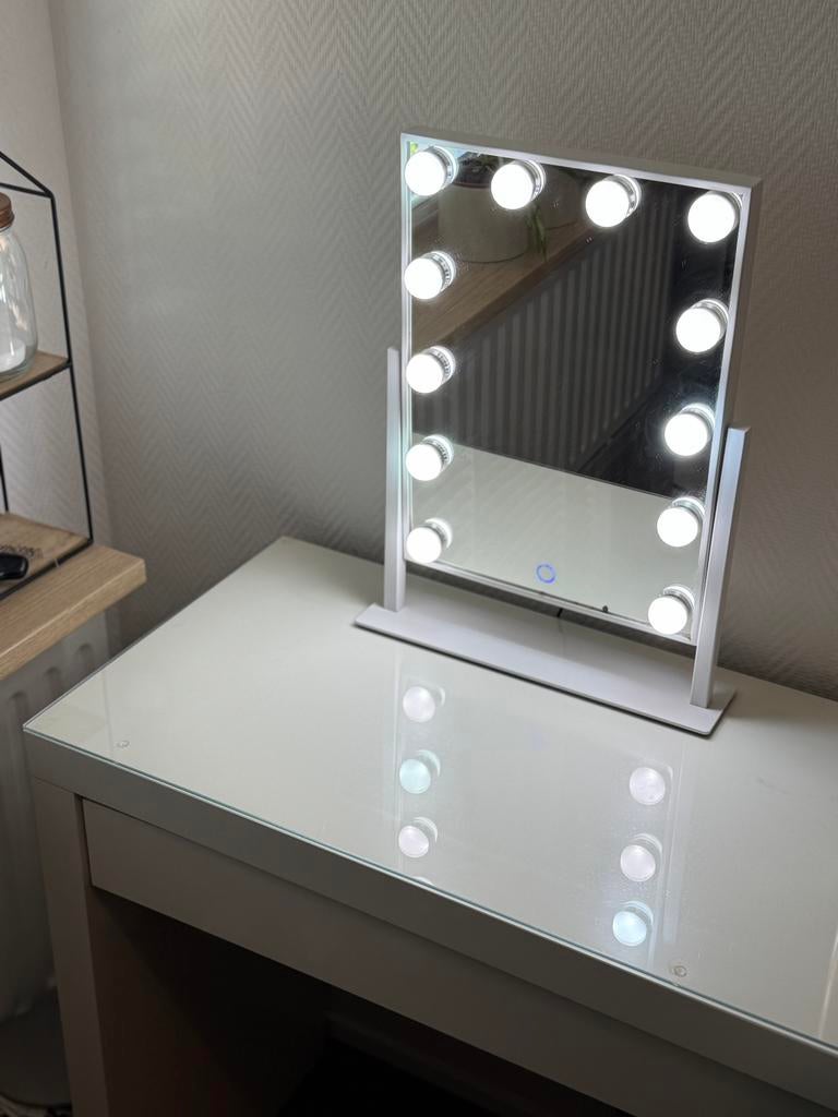 Make-up tafel malm met optioneel lade organisers en spiegel, Huis en Inrichting, Tafels | Kaptafels, Ophalen, 100 tot 150 cm, Zo goed als nieuw