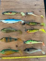10 nieuwe en gebruikte shads/ softbaits. Maat 10-15 cm, Ophalen of Verzenden