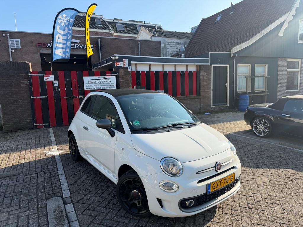 Fiat 500 1.2 Lounge cabrio, Auto's, Voorwielaandrijving, Gebruikt, 4 cilinders, Wit