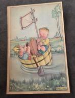 Twee jongens varen in een tonnetje - Karel Links, Verzamelen, Ansichtkaarten | Themakaarten, Verzenden, 1920 tot 1940, Ongelopen