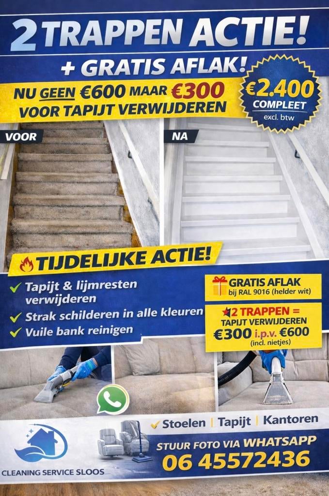 Trap renovatie | Trap schilderen | Trapbekledingverwijderen, Ophalen of Verzenden, Nieuw, 15 m² of meer