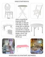 Tafels& stoelen verhuur en nog veel meer, Ophalen, Zo goed als nieuw, Geboorte of Huwelijk