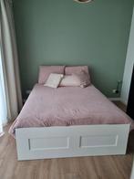 Ikea Brimnes bed 140x200cm (met beschadigingen), ZSM ophalen, Huis en Inrichting, Slaapkamer | Bedden, Ophalen, Gebruikt, Wit