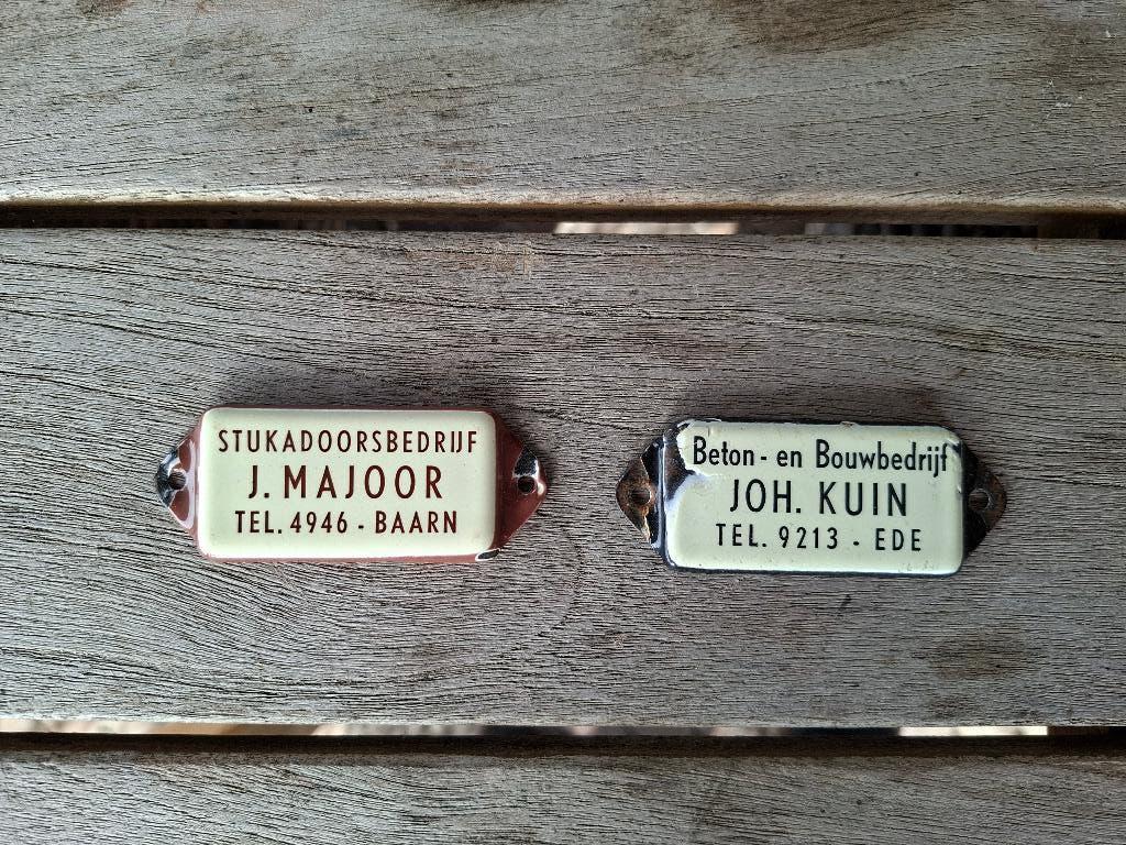 Emaille deurpostjes, Verzamelen, Ophalen of Verzenden, Gebruikt, Reclamebord