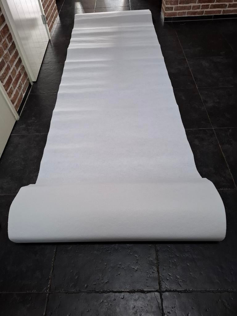 Witte loper voor bruiloft of evenement - per meter, Ophalen, Gebruikt, Wit, Minder dan 10 m²