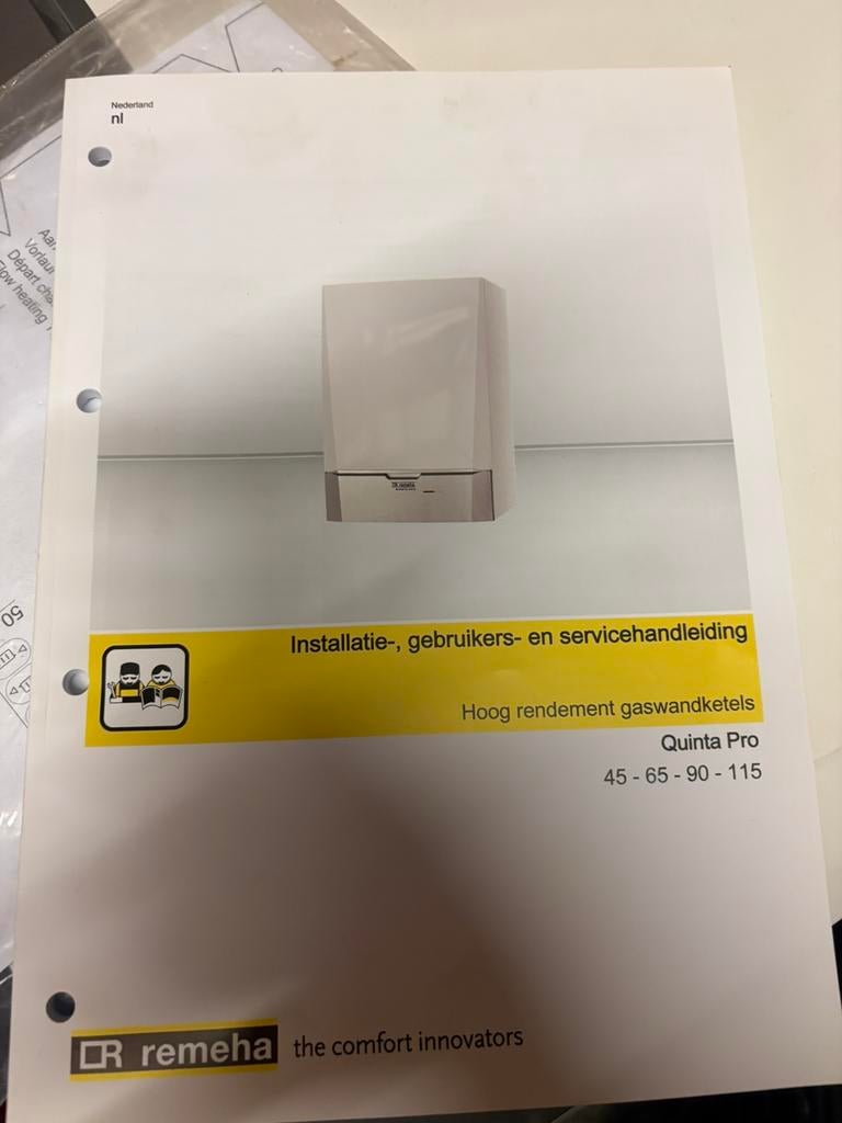 Te koop cv ketel Remeha Quinta Pro 115 kw, Ophalen, 30 tot 80 cm, Cv-ketel of Combi-ketel, Minder dan 60 cm