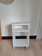 Wit Nachtkastje op Wieltjes, Ophalen, Minder dan 45 cm, 55 tot 70 cm, Zo goed als nieuw