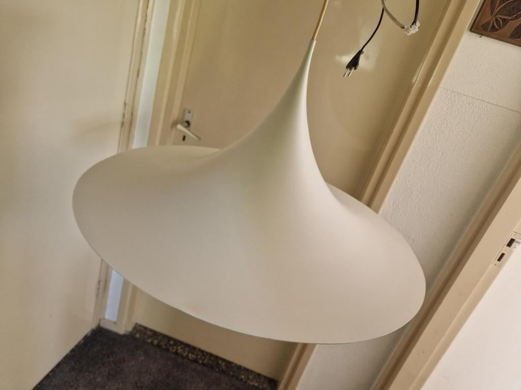 Vintage Deens Design: Semi Pendant 'Heksenhoed' 70 cm, Gebruikt, 50 tot 75 cm, Mid century modern, Ophalen of Verzenden